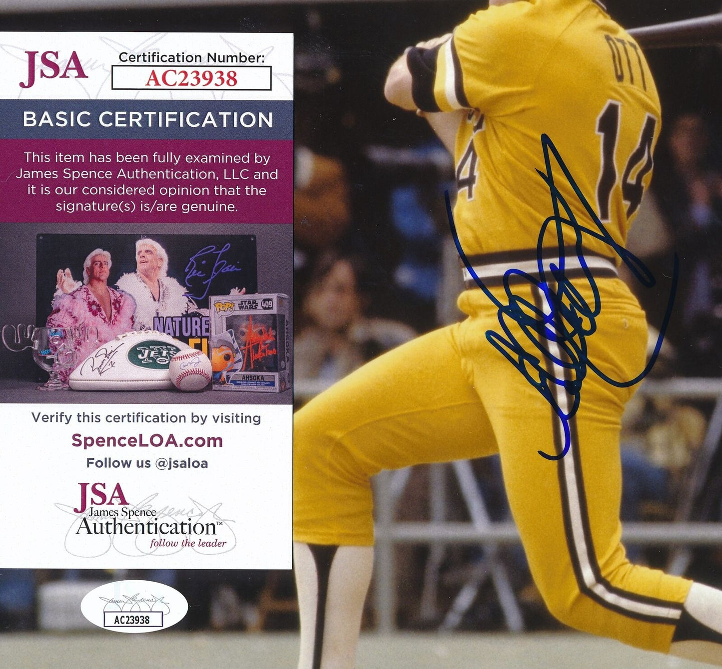 Ed Ott Autographed 8x10 Photo Pittsburgh Pirates JSA