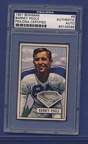1951 Bowman Barney Poole #9 Signed Card PSA/DNA