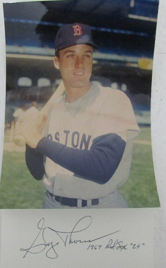 George Thomas 1967 Boston Red Sox Signed 3x5 Index Card with 5x7  Photo 158541