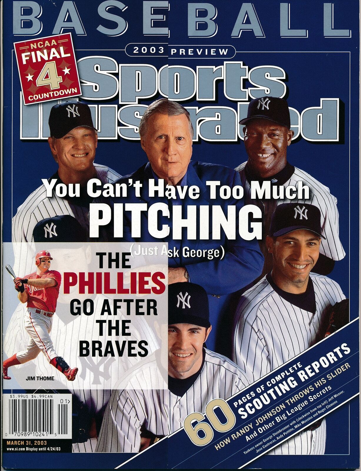 2003 Sports Illustrated w/ Yankees Pitchers NO LABEL 162865