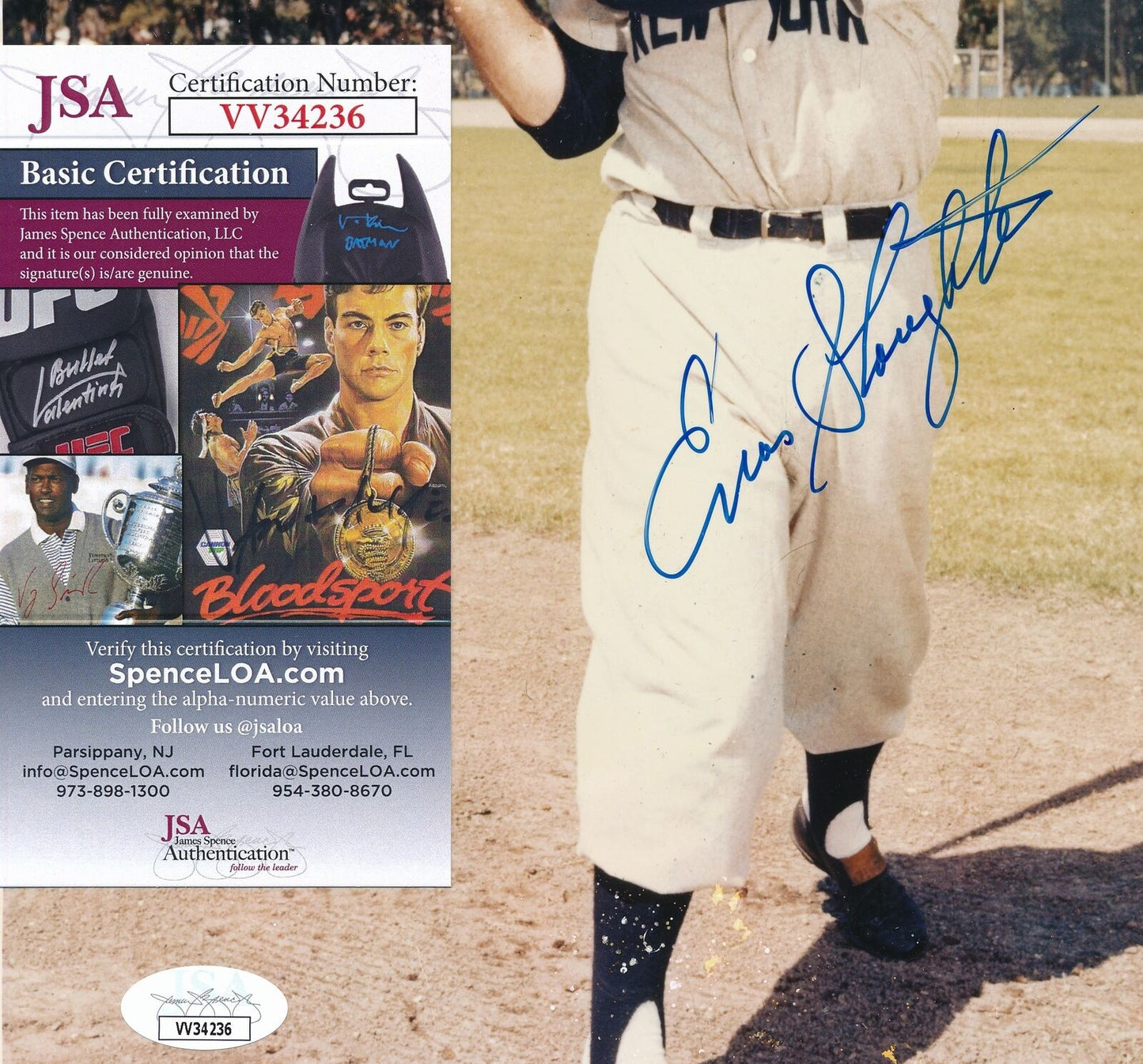 Enos Slaughter HOF New York Yankees Signed/Autographed 8x10 Photo JSA 166486