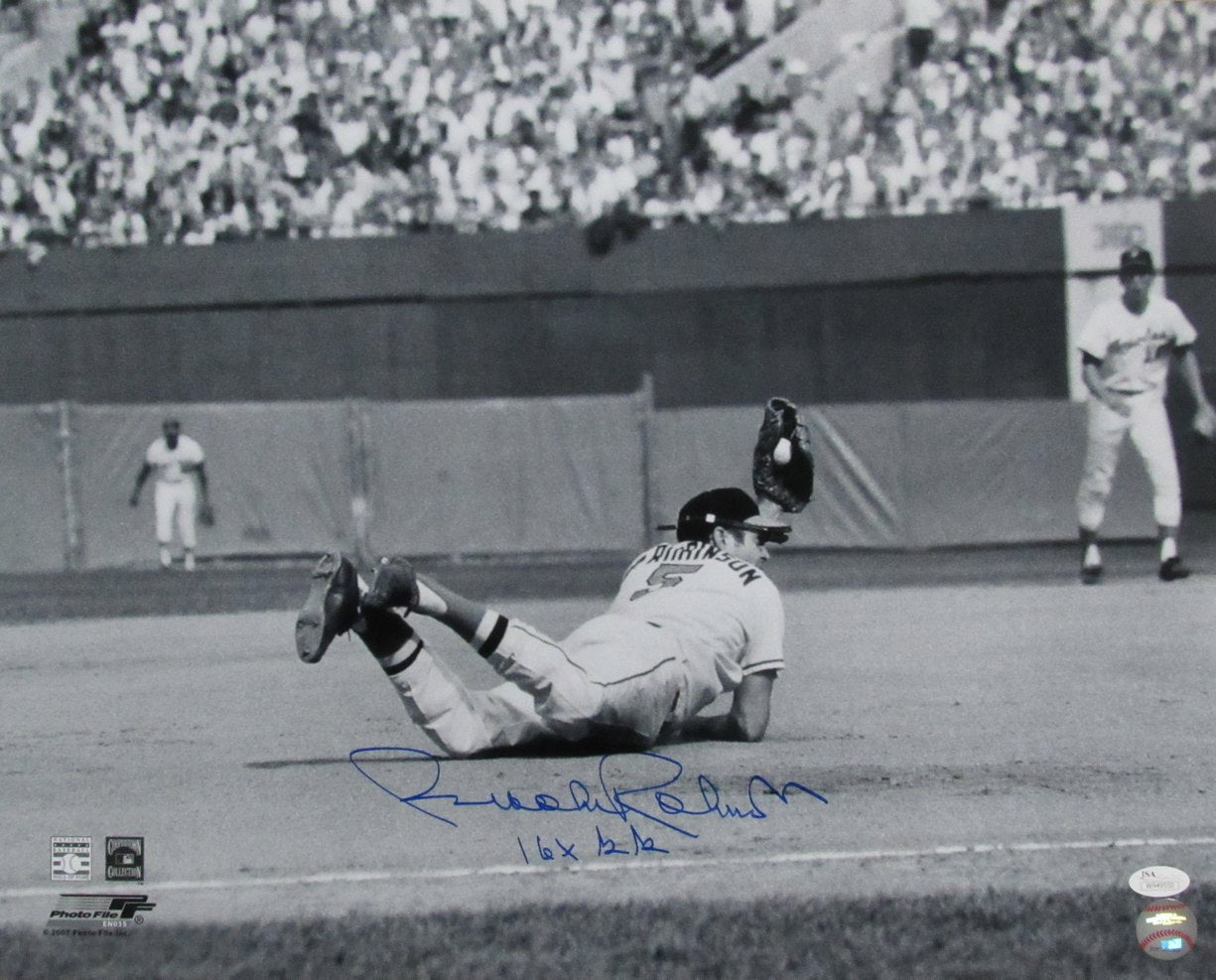 Brooks Robinson HOF Signed/Inscr 16x20 B/W Photo Baltimore Orioles JSA 190519
