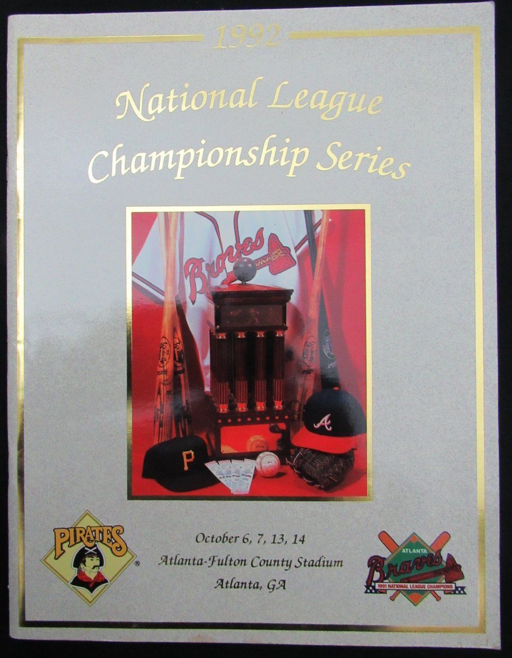 1992 NLCS Atlanta Braves vs. Pittsburgh Pirates Program Fulton County Stadium