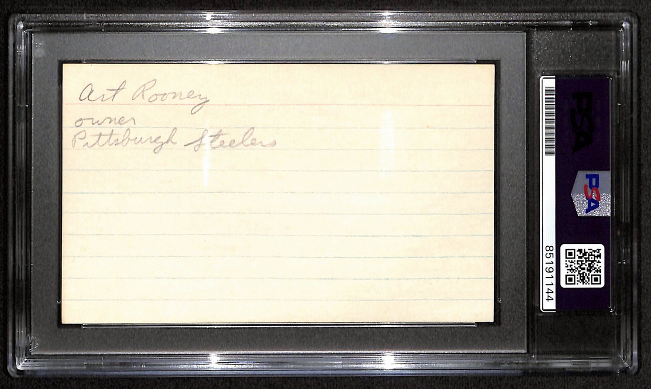 Art Rooney HOF Signed/Auto 3x5 Index Card Pittsburgh Steelers PSA/DNA 187485