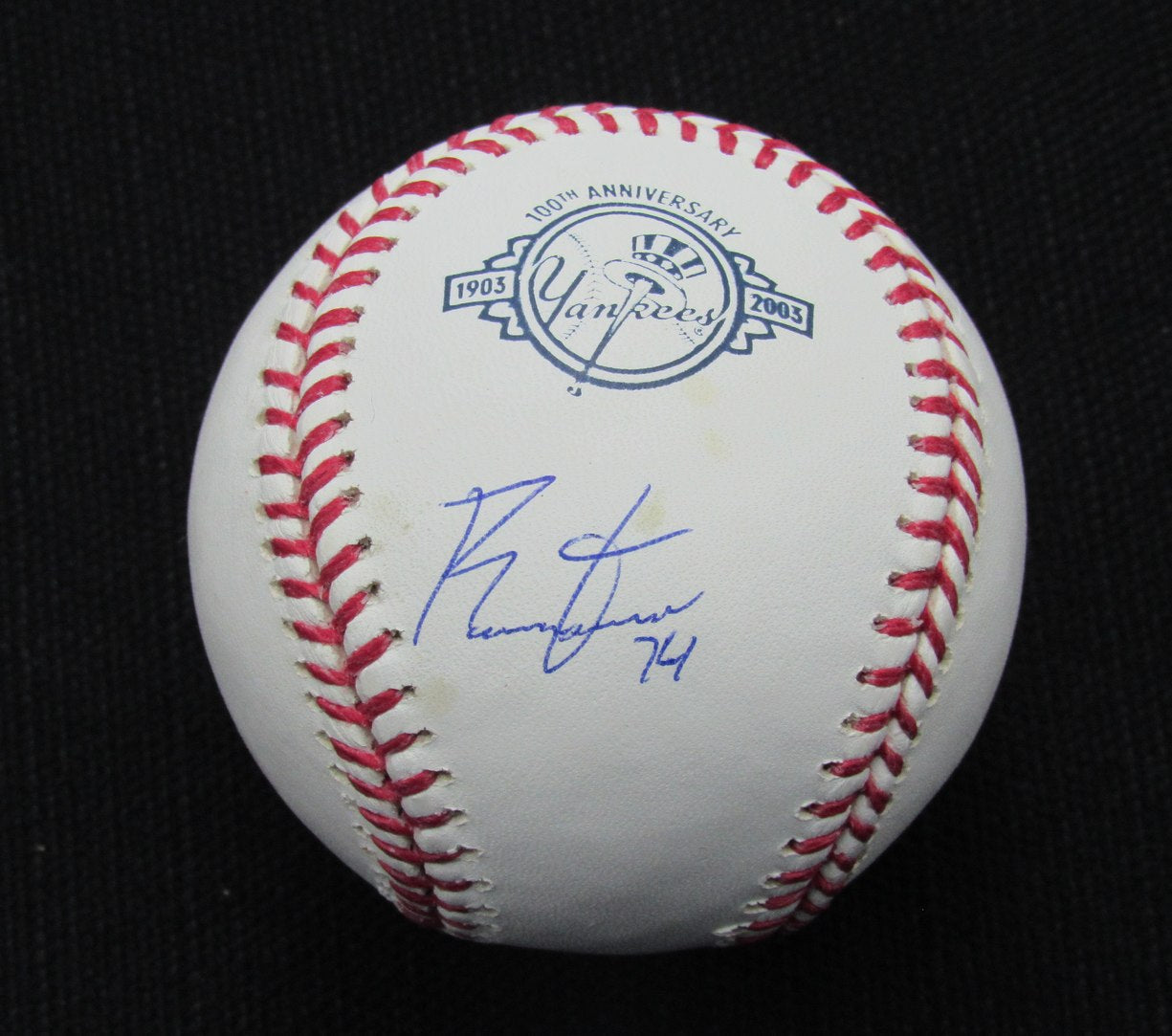 Ronald Torreyes Signed/Auto Yankees 100th OML Baseball MAB Inscr 187117