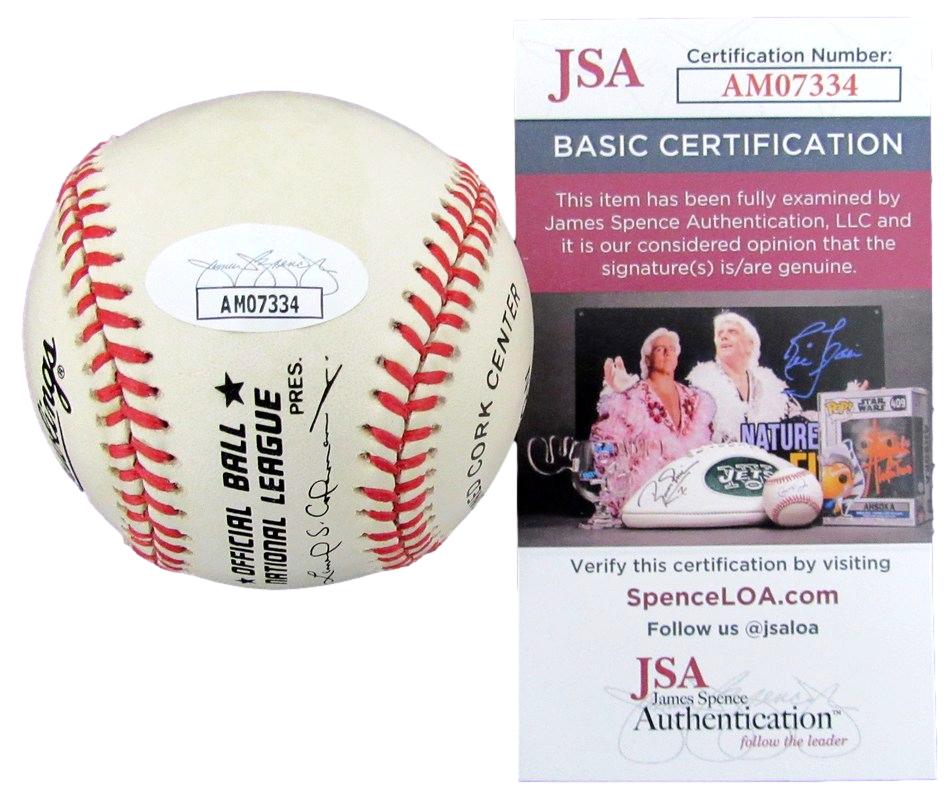 Robin Roberts HOF Autographed/Inscr Rawlings ONL Baseball Phillies JSA 183209