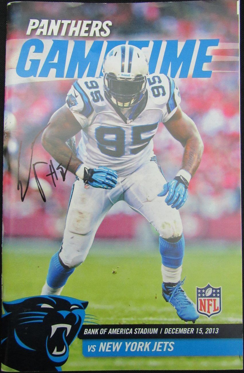 Charles Johnson Carolina Panthers Signed Football Program vs. Jets 12/15/13
