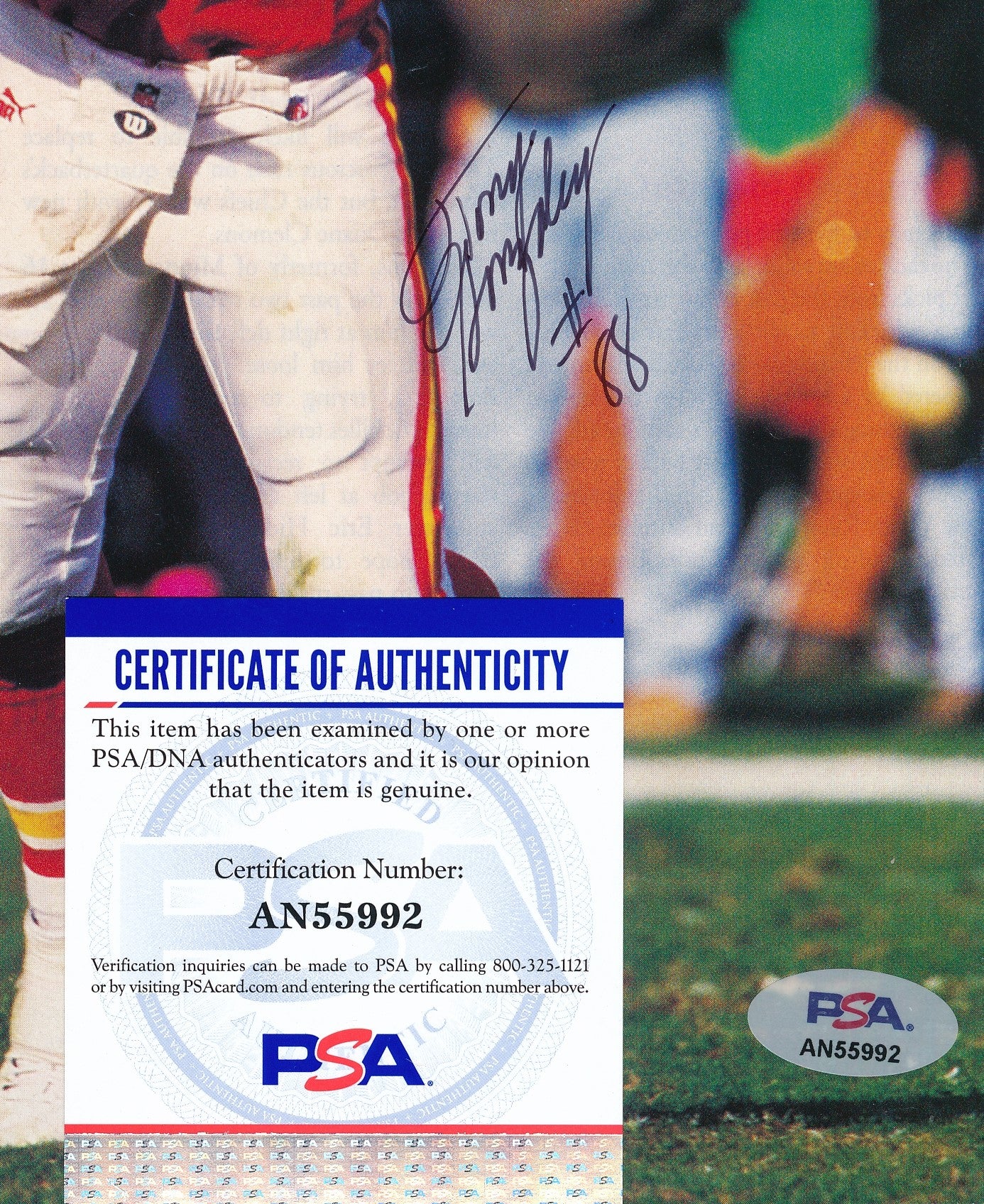 Tony Gonzalez HOF Signed/Auto 8x10 Magazine Photo Chiefs PSA/DNA 188129