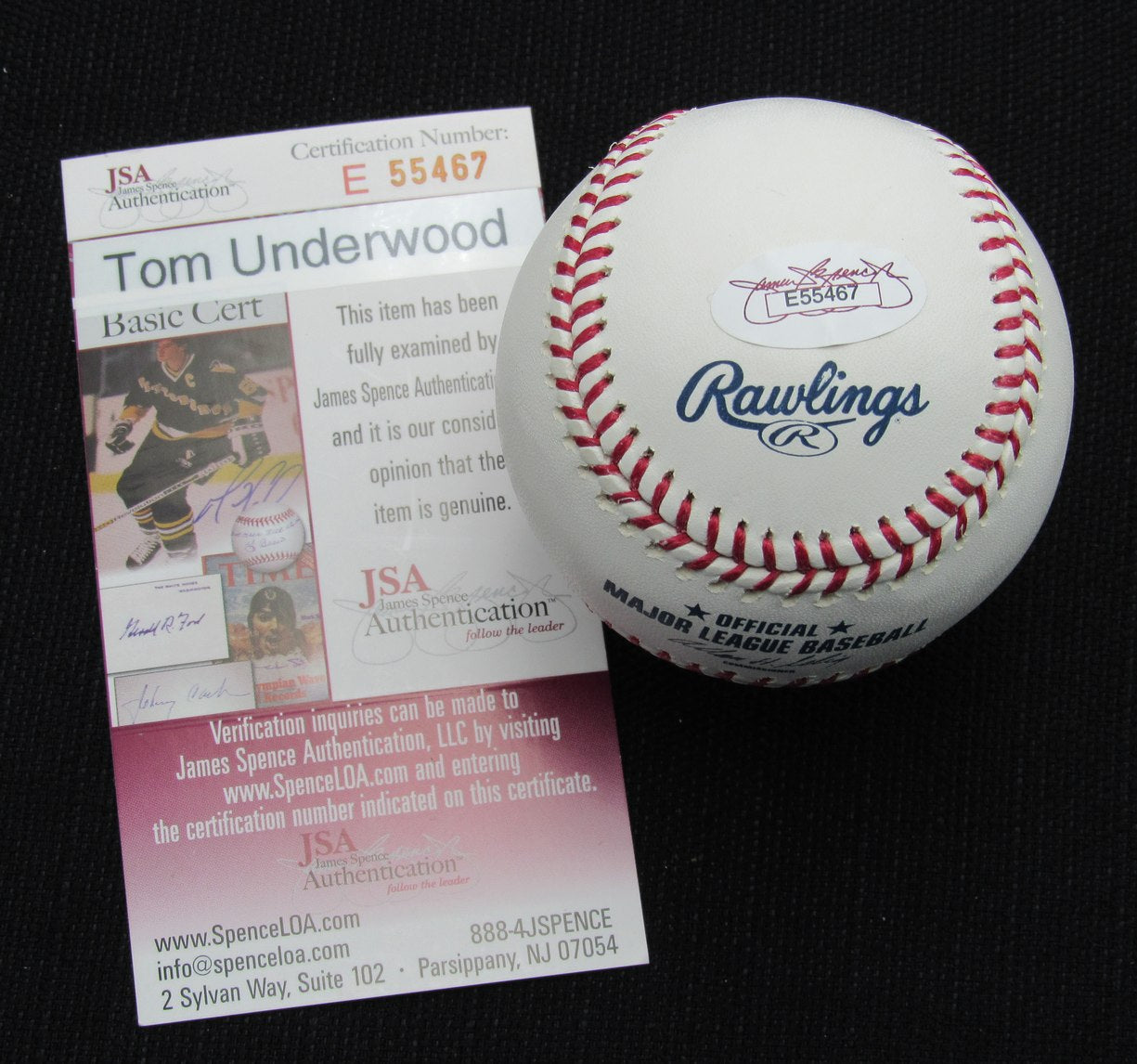 Tom Underwood Signed/Auto Yankees 100th OML Baseball JSA Inscr 186798