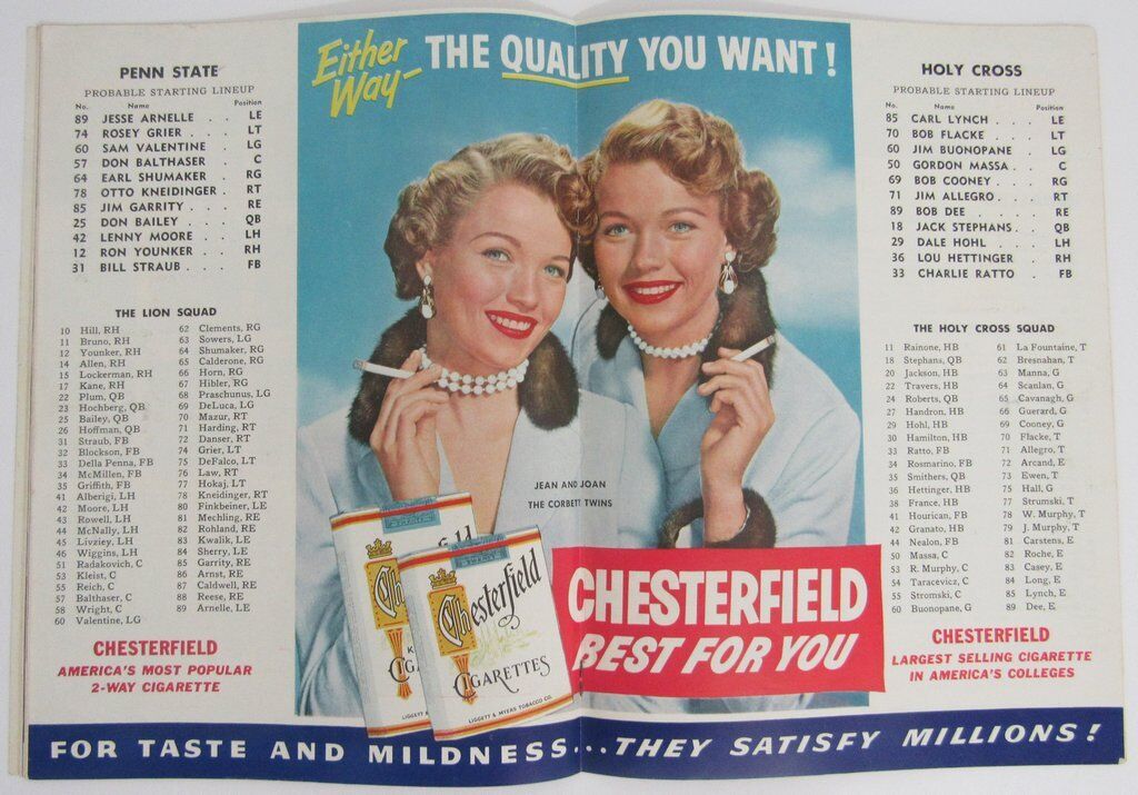 1953 Holy Cross vs. Penn State Nittany Lions Football Program 137637