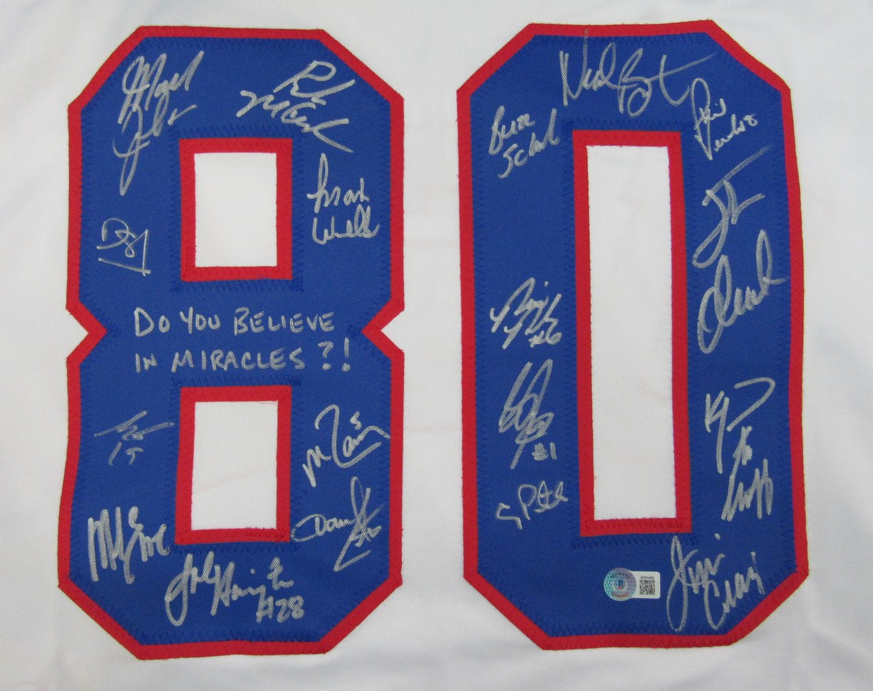 U.S. Hockey Team Signed by 19 Inscribed Miracle Hockey Jersey PSA/DNA 187244