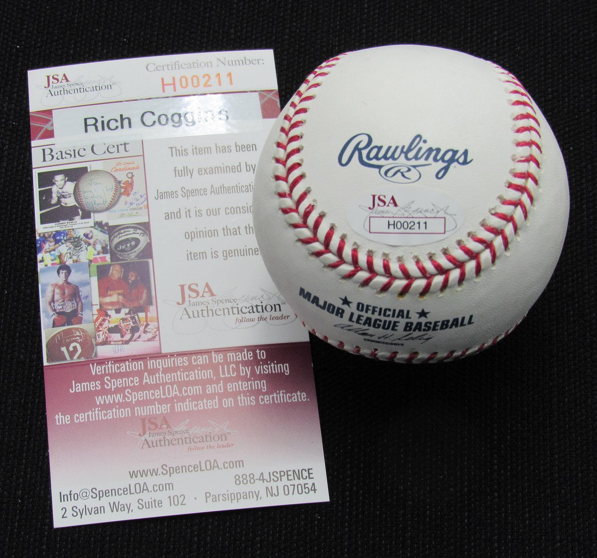 Rich Coggins Signed/Auto Yankees 100th OML Baseball JSA Inscr 186863