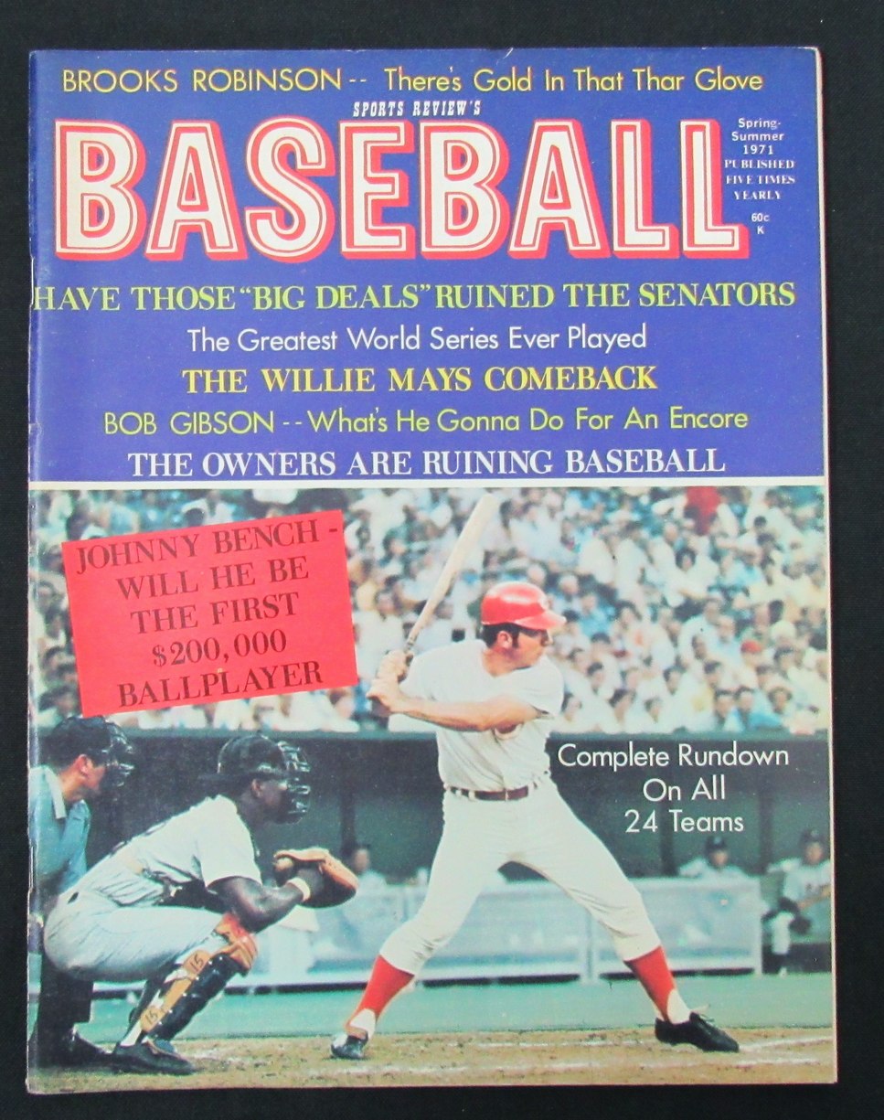 1971 Sports Review Baseball Magazine Johnny Bench HOF Reds Cover 185549