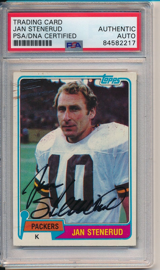 Jan Stenerud HOF Signed/Auto 1981 TOPPS Card #387 KC Chiefs PSA/DNA