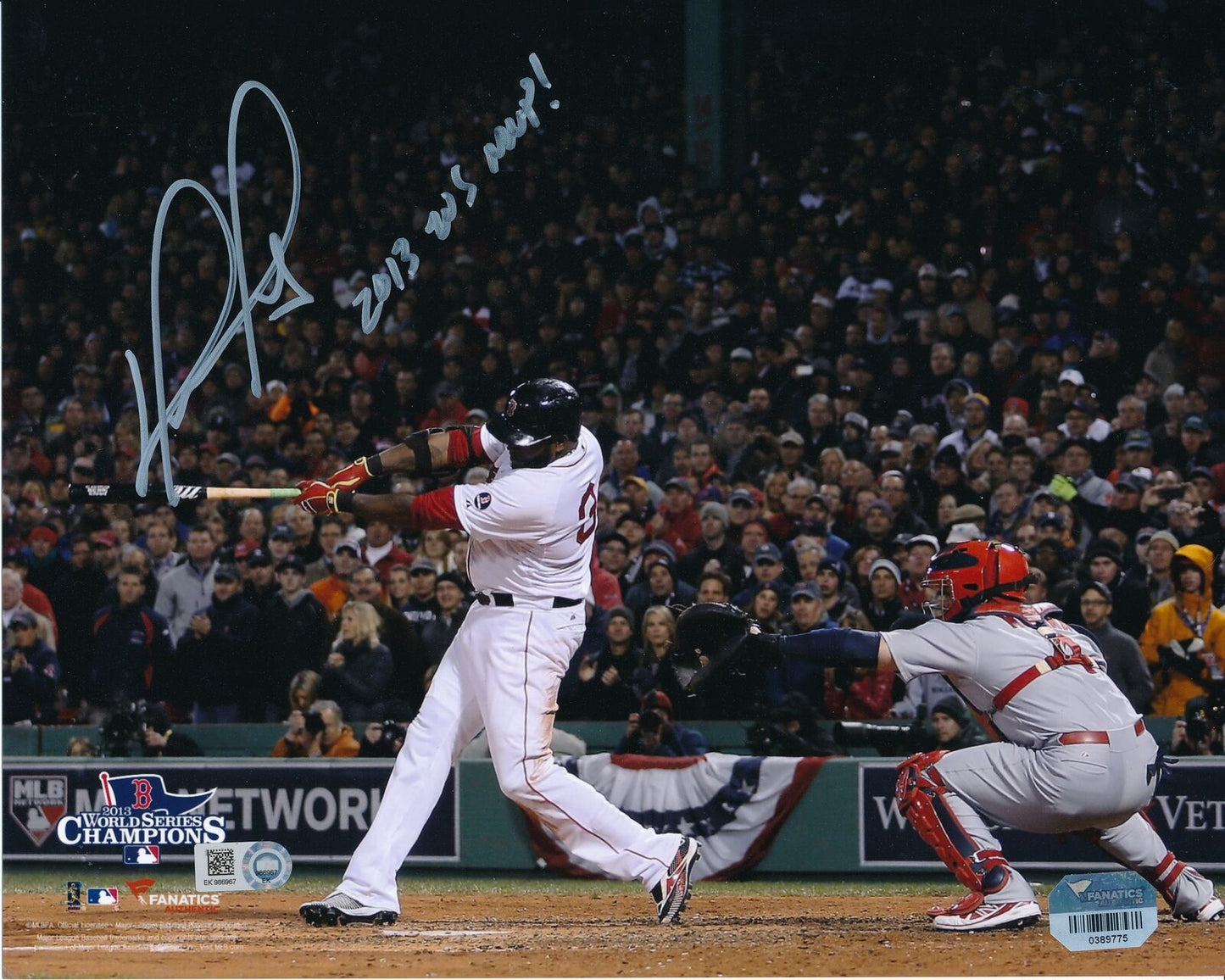 David Ortiz HOF Autographed/Inscribed 8x10 Photo 2013 WS MVP Red Sox Fanatics