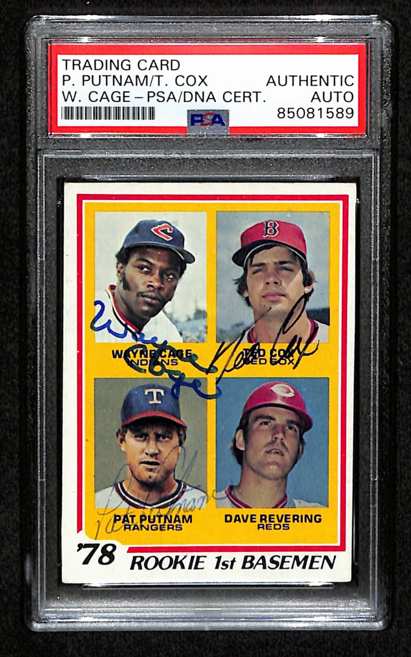 Cage/Cox/Putnam Multi-Signed 1978 Topps Card #706 PSA/DNA 184563