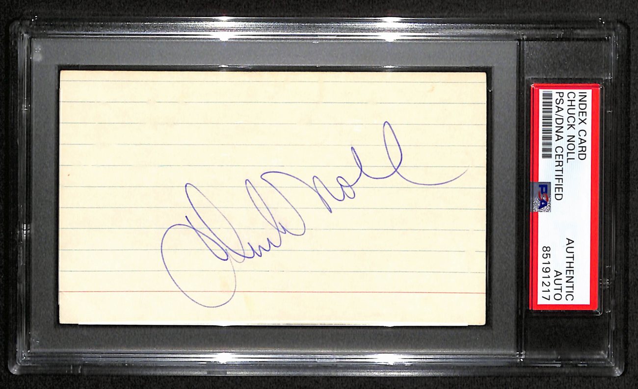 Chuck Noll HOF Signed/Auto 3x5 Index Card Pittsburgh Steelers PSA/DNA 187444