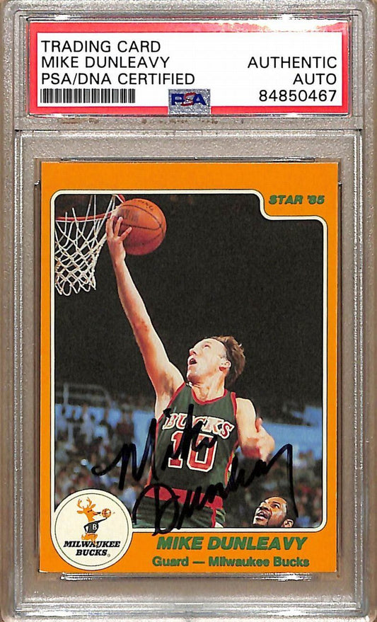 1984-85 Star Company #128 Mike Dunleavy Bucks Signed/Auto Card PSA/DNA 179103