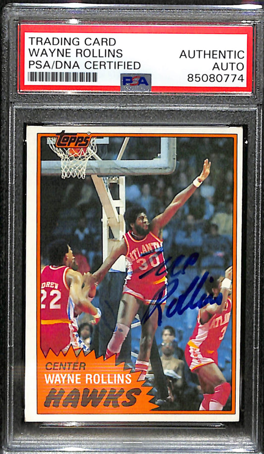 Wayne Rollins Signed 1981 Topps Card #71 Atlanta Hawks PSA/DNA 183799
