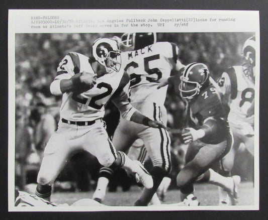 John Cappelletti HOF October 30, 1978 B/W 8x10 Press Photo Los Angeles Rams