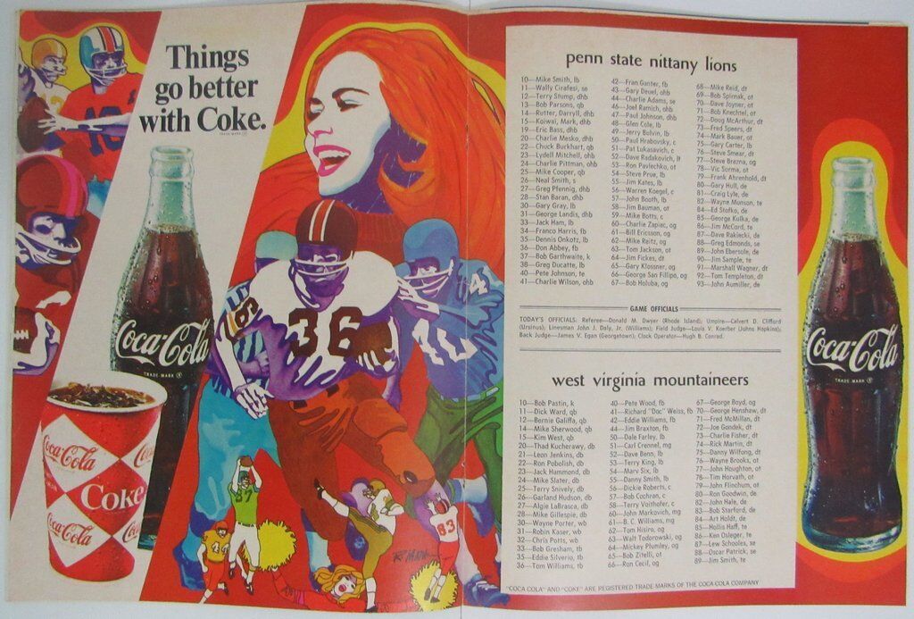 1969 Penn State Nittany Lions vs. West Virginia Football Program 137766