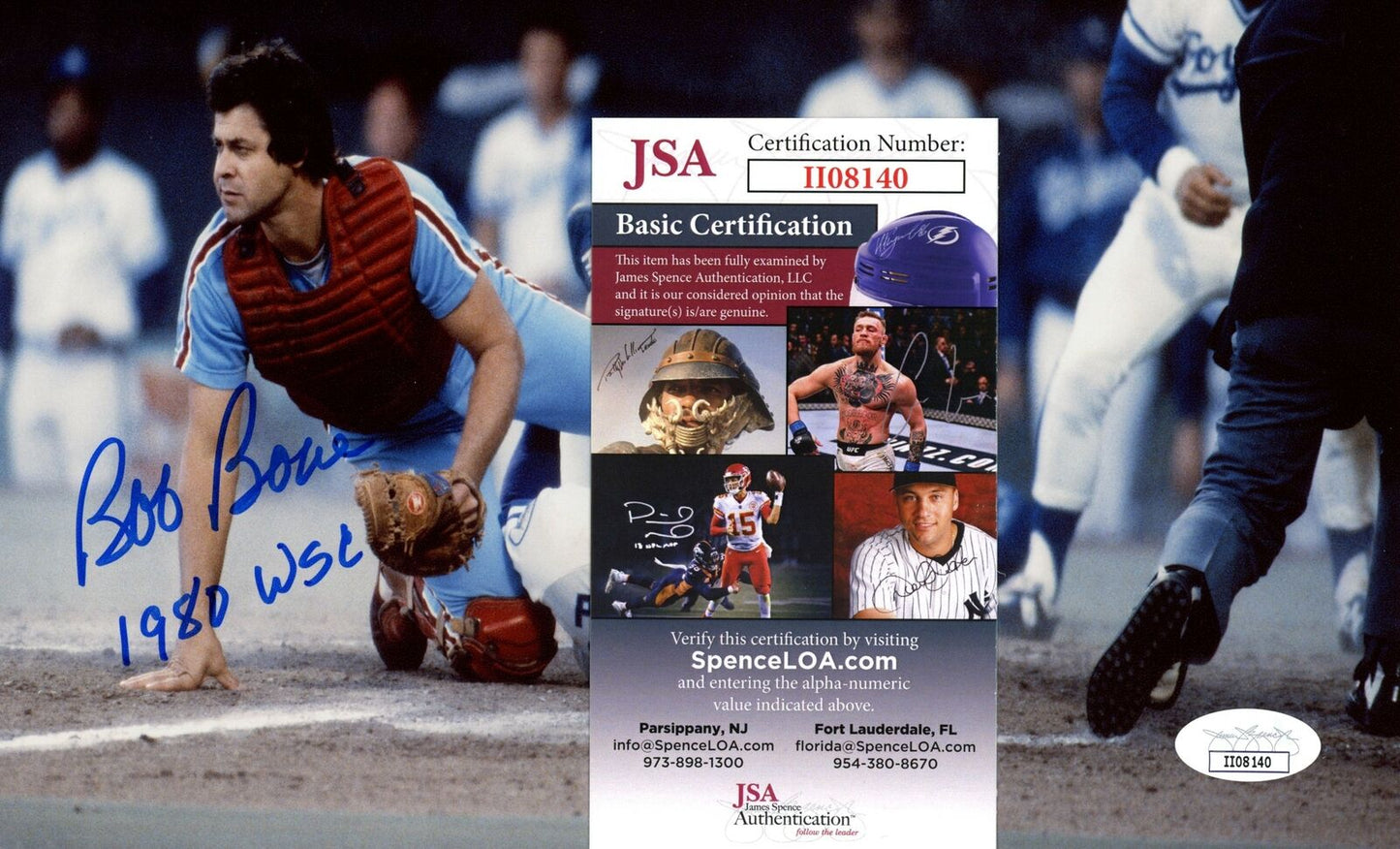 Bob Boone 1980 World Series Phillies Signed/Inscr 8x10 Photo JSA 153831