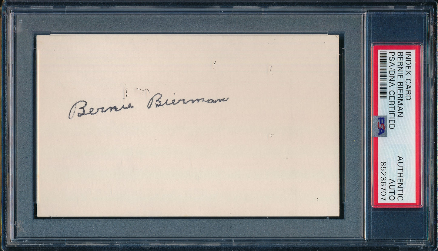 Bernie Bierman CFB HOF Signed/Auto 3x5 Index Card Minnesota PSA/DNA 188293