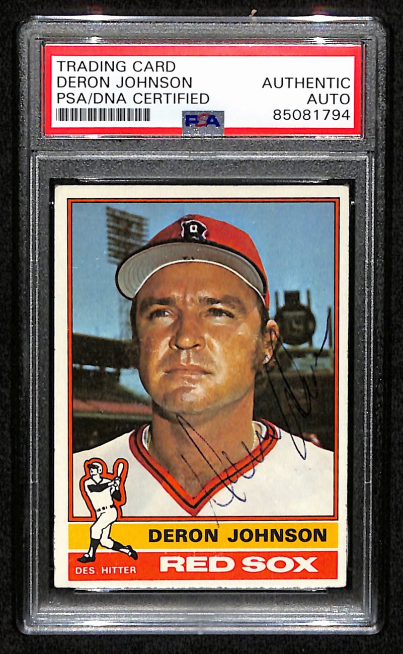 Deron Johnson Signed 1976 Topps Card #529 Boston Red Sox PSA/DNA 184486