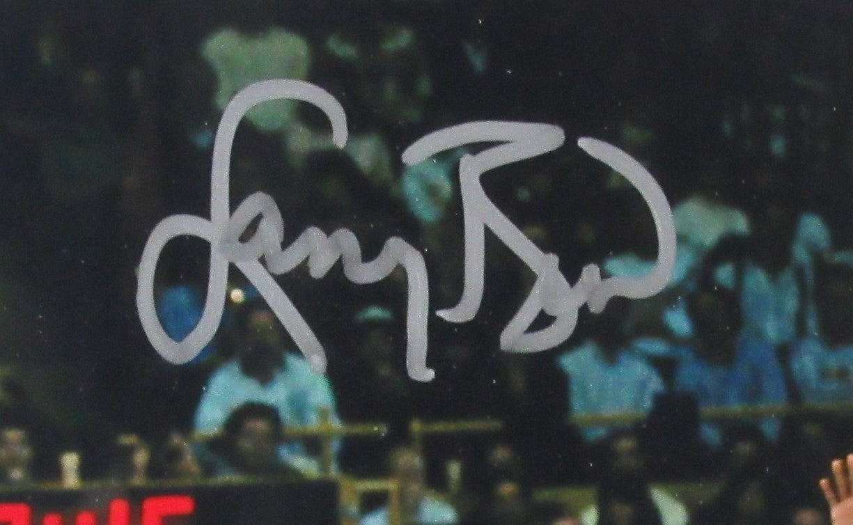 Larry Bird HOF Autographed 8x10 Photo Boston Celtics Framed JSA 184761