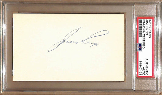 Jim Ringo HOF Autographed 3x5 Index Card Philadelphia Eagles PSA/DNA 179073