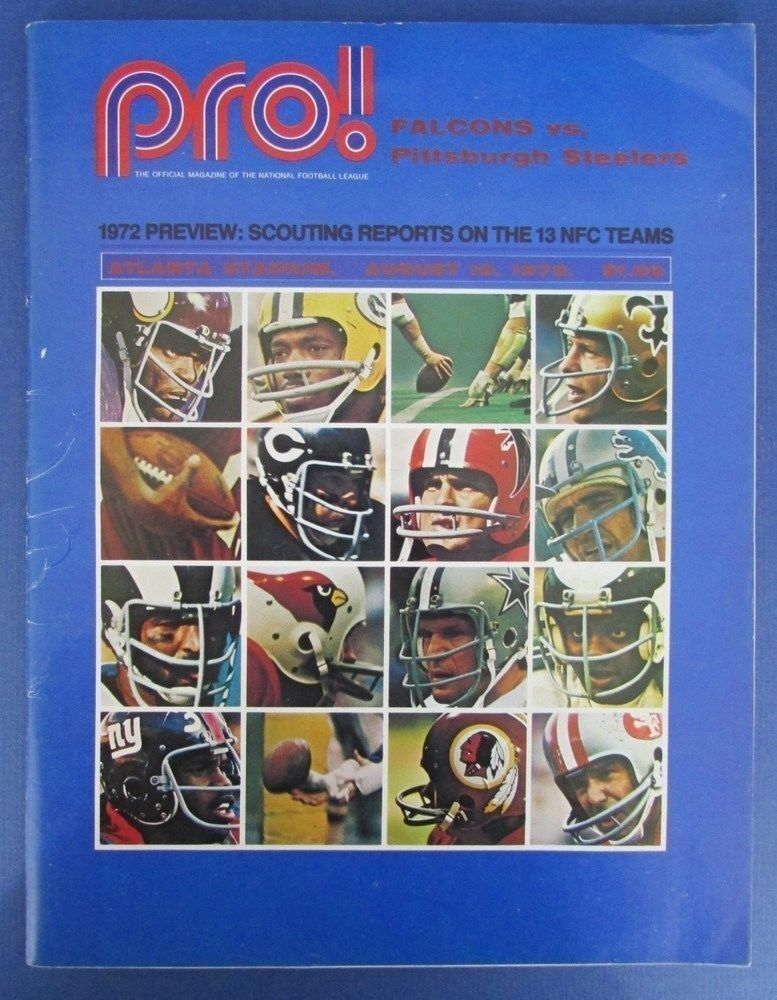 1972 Pittsburgh Steelers vs. Atlanta Falcons PROGRAM 8/19/1972 122049