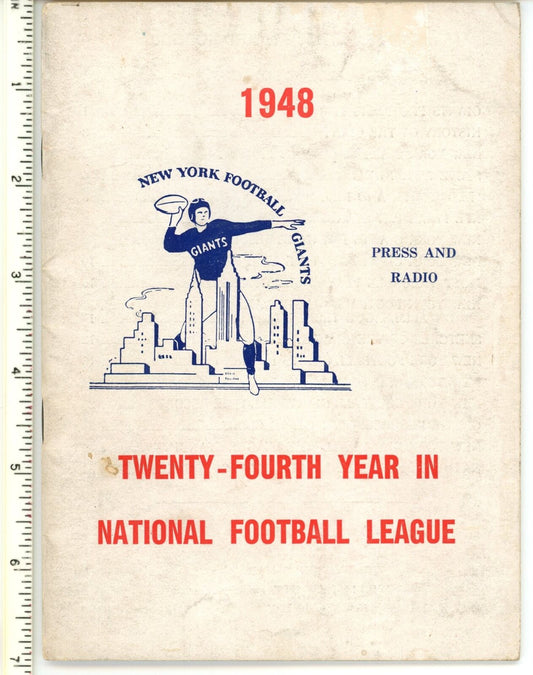 1948 New York Giants Football  Press/Media Guide 153740