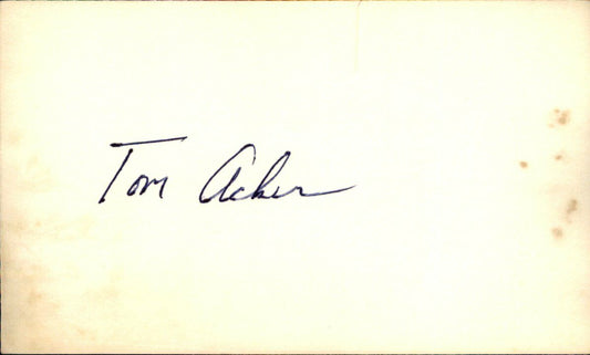 Tom Acker Cincinnati Reds d.2021  Signed/Autographed 3x5 Index Card 162620