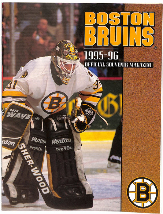 1995-96 Boston Bruins Offical Souvenir Magazine Blaine Lacher Cover 181782