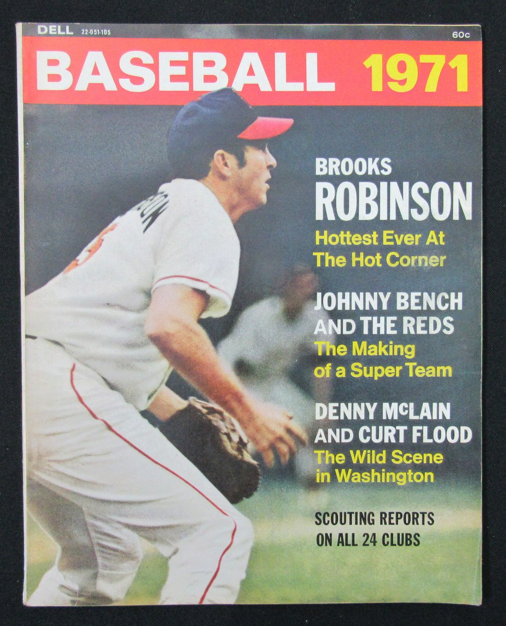 1971 Dell Baseball Magazine Brooks Robinson Baltimore Orioles Cover 185534