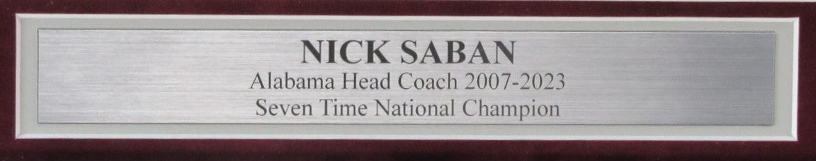 Nick Saban Signed/Autographed 8x10 Photo Alabama Coach Framed JSA 189986