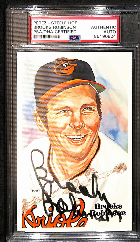 Brooks Robinson HOF Signed 1983 Perez Steele Postcard Orioles PSA/DNA 187424