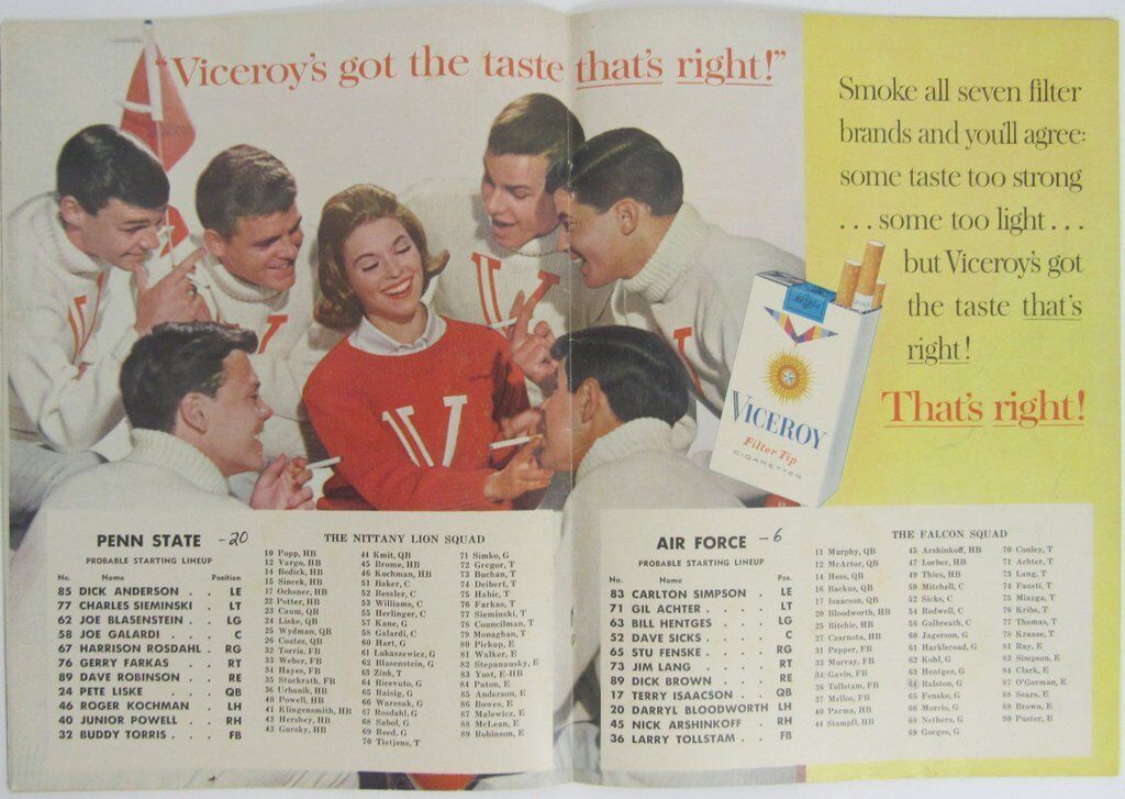 1962 Air Force Academy vs. Penn State Nittany Lions Football Program 137810