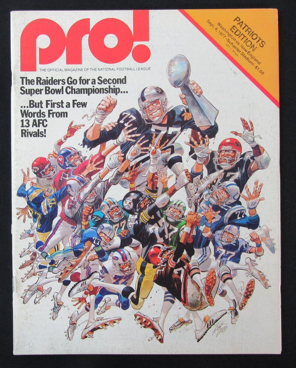 1977 Pro! Washington Redskins vs. New England Patriots Program 09/04