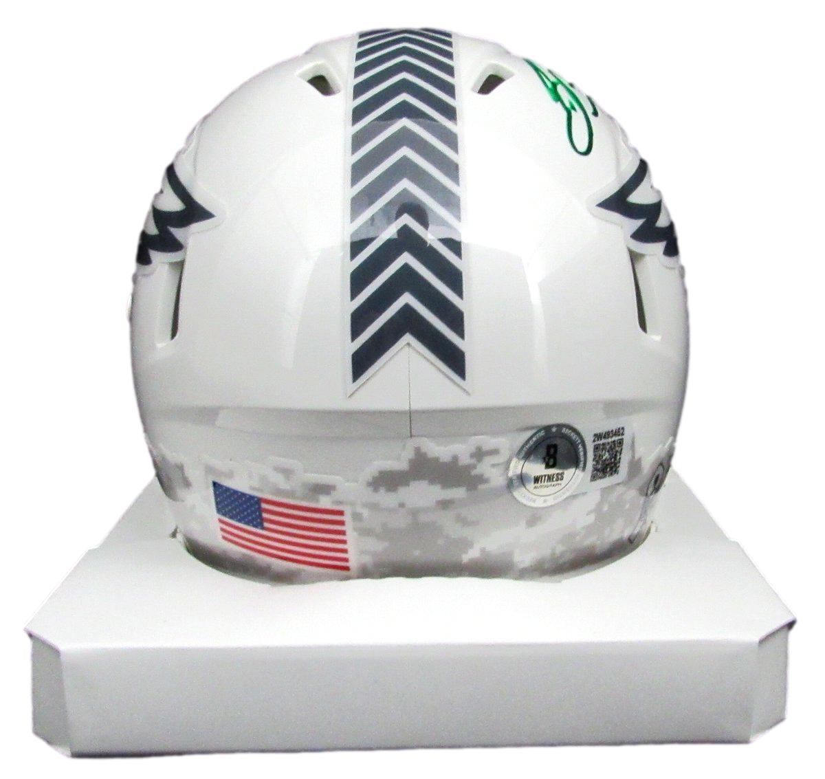 Saquon Barkley Signed/Auto White Salute to Service Mini Helmet Beckett 192930