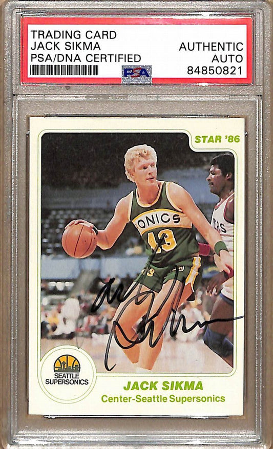 1985-86 Star Company #69 Jack Sikma Supersonics Signed/Auto Card PSA/DNA 178854
