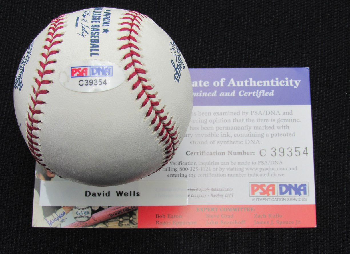 David Wells Signed/Auto Yankees 100th OML Baseball PSA/DNA 187008