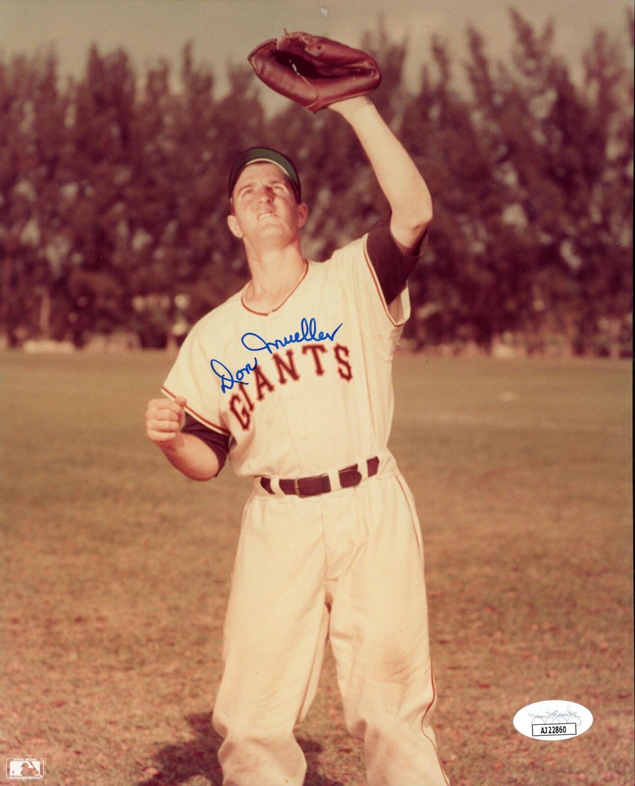 Don Mueller Autographed 8x10 Photo New York Giants JSA 177887