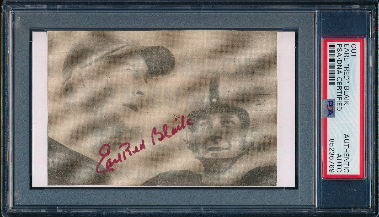 Earl "Red" Blaik CFB HOF Signed/Auto Cut on 3x5 Card Army  PSA/DNA 188295
