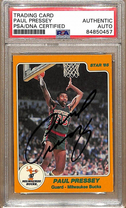 1984-85 Star Company #136 Paul Pressey Bucks Signed/Auto Card PSA/DNA 178999