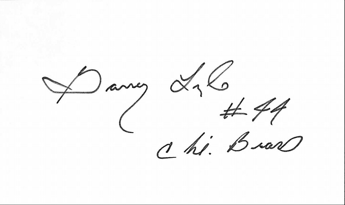 Garry Lyle Chicago Bears Signed/Autographed 3x5 Index Card 189529
