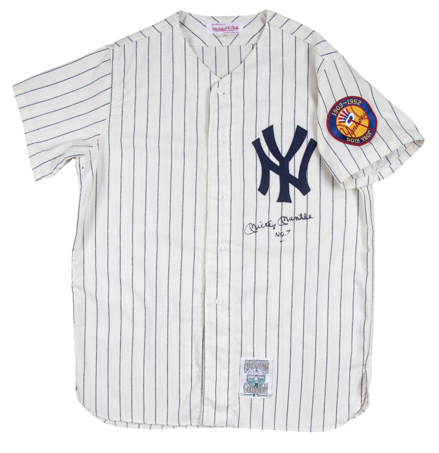 Mickey Mantle Signed Inscribed Mitchell and Ness Jersey Yankees 1952 JSA 157153