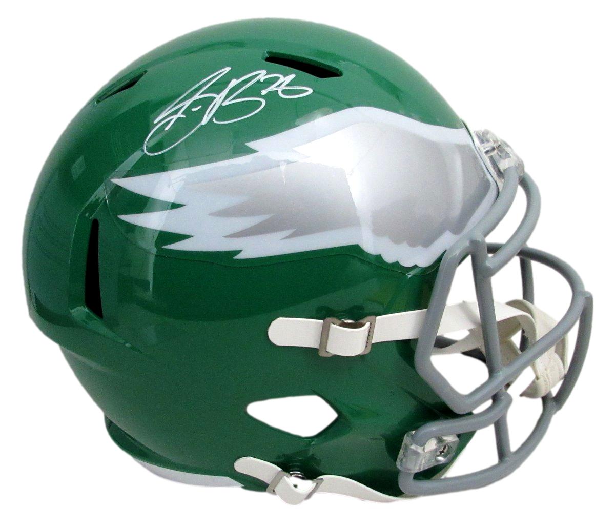Saquon Barkley Signed Eagles Kelly Full Size Speed Replica Helmet Beckett 191830