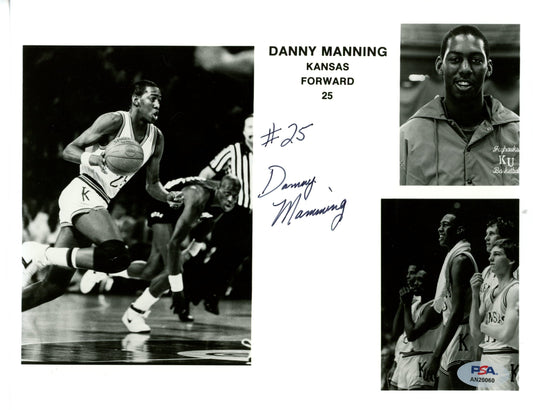 Danny Manning Signed/Auto 8x10 Photo University of Kansas PSA/DNA 188074