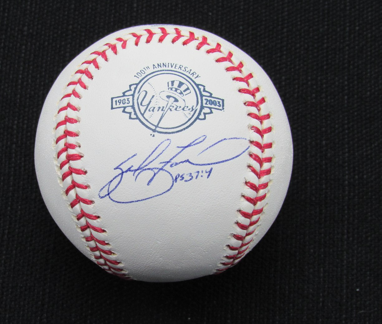 Sal Fasano Signed/Auto Yankees 100th OML Baseball MAB 187018